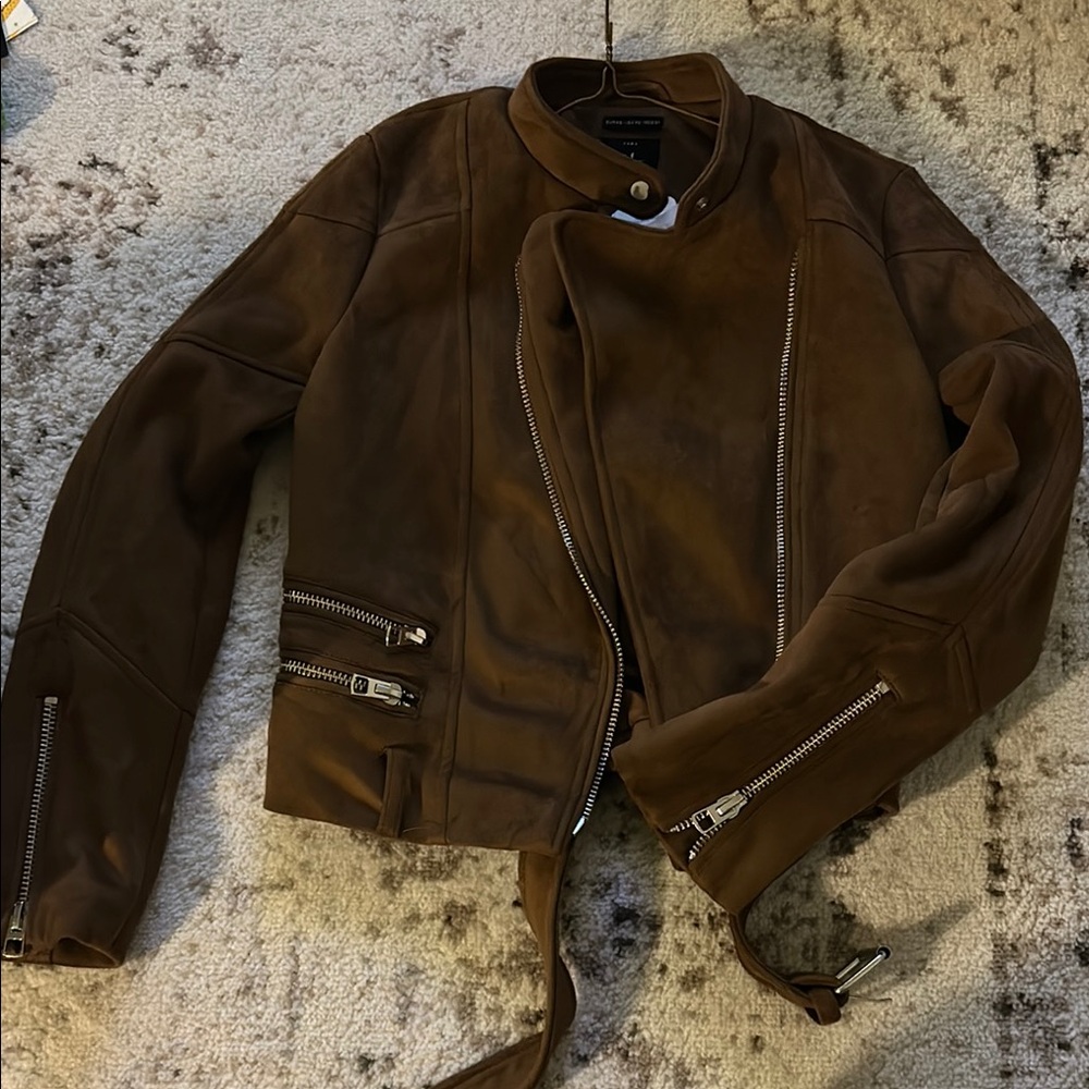 Zara faux suede moto Jacket